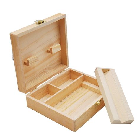 Cournot Wooden Stash Box & Rolling Tray, The Size of Wood Box: 60MM*150MM*170MM The Length of Rolling Tray: 150 MM / 5.90 Inches Savings Box, Stash Jars, Work Boxes, Stash Box, Rolling Tray, Wooden Storage Boxes, Wood Accessories, Wooden Storage, Wood Sizes