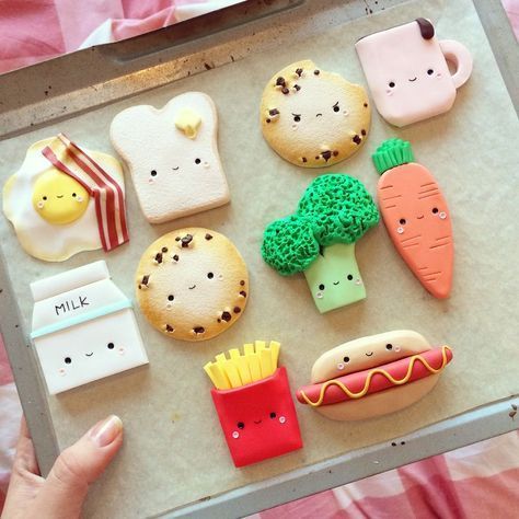 Cookieland Kawaii Magnets Polymer Clay Polymer Clay Toys, Clay Toys Ideas, Polymer Clay Cookies, Kawaii Clay Ideas, Clay Cookies, Tea Egg, Clay Toys, Bacon Chips, Toast Bacon