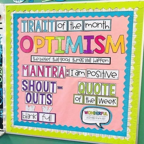 What's your classroom's mantra?⁣ ⁣ Shout out to @cootiesandcuties for keeping it positive vibes only. 😎⁣ ⁣ #optimism #classroominspiration… Elementary School Counselor Office Decor, Elementary School Counselor Office, Education Bulletin Boards, Character Education Bulletin Boards, Elementary School Office, Elementary School Architecture, Elementary School Playground, Classroom Bulletin Boards Elementary, School Counselor Office Decor