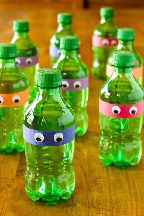 Ninja Turtle Party Drinks Teenage Mutant Ninja Turtle Party, Mutant Ninja Turtles Party, Turtle Baby Shower, Turtle Birthday Parties, Turtle Theme, Tmnt Birthday, Ninja Turtles Birthday Party, Tmnt Party, Creative Party Ideas