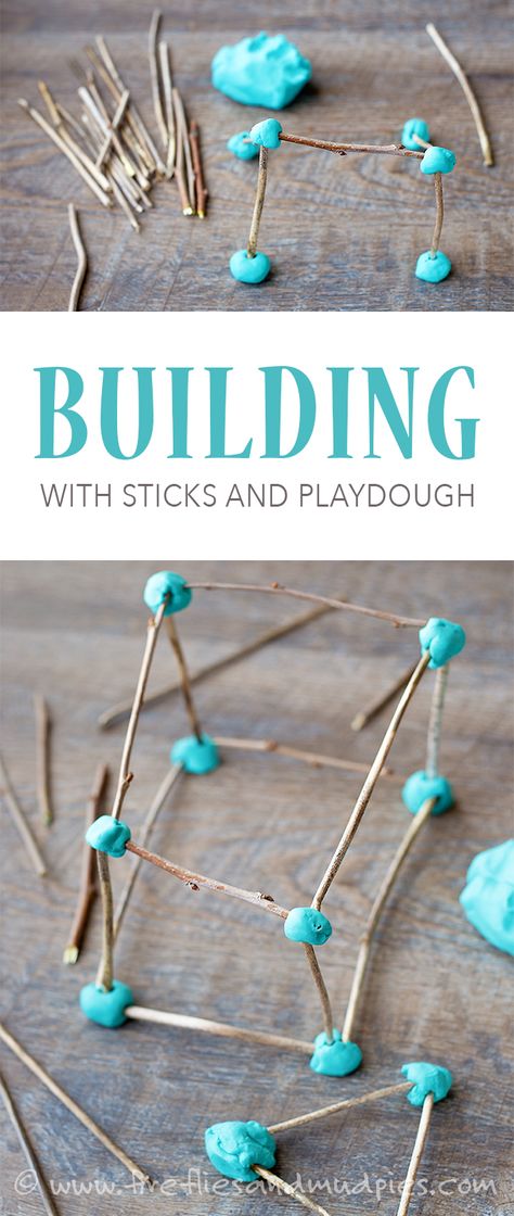 Building with Sticks and Playdough - easy to prepare engineering project for kids! Maluchy Montessori, Playdough Activities, Project For Kids, Fine Motor Activities, Motor Activities, Reggio Emilia, Stem Activities, Childhood Education, Art Activities