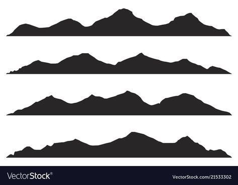 Mountain Shilloute, Mountain Range Silhouette, Nfc Ideas, Landscape Stencil, Running Decorations, Drawing Shadows, Stencils Printables Templates, Landscape Silhouette, Mountain Pattern