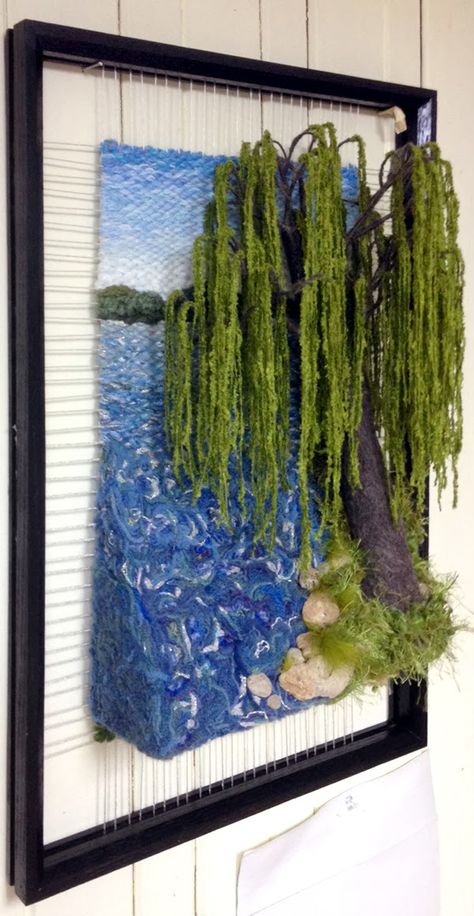 Dimensional Weaving - Martina Celerin 3D fiber art: Put head down, weave, feed family, exercise; repeat. Art Fibres Textiles, فن النسيج, Art Au Crochet, Tapestry Loom, Weaving Loom Projects, Landscape Quilts, Textile Fiber Art, Thread Art, Weaving Textiles