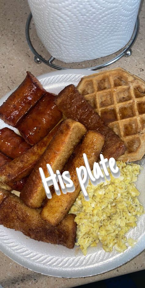 French toast waffles and eggs and sausage Waffles And Eggs, Toast Eggs, French Toast Waffles, Cinnamon Roll Waffles, Best Girlfriend, French Toast Breakfast, Breakfast Waffles, Sleepover Food, Egg Toast