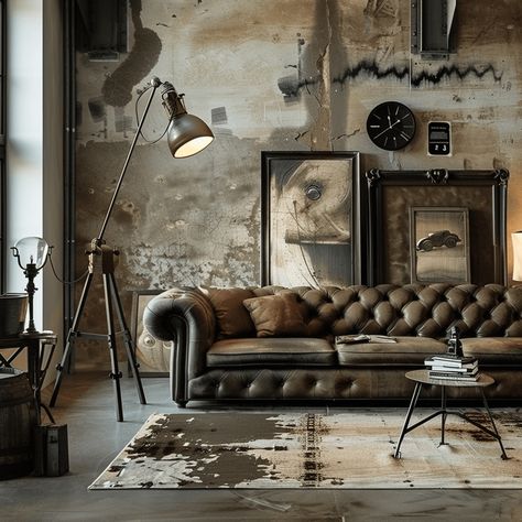 39 Industrial Living Room Ideas That Will Make Your Friends Envious Eclectic Industrial Decor, Living Room Inspiration Small, Industrial Living Room Ideas, French Lounge, Industrial Decorating, Eclectic Industrial, Industrial Living Room, Living Room Blanket, Industrial Style Home