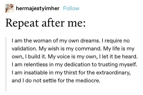 Repeat After Me, Self Love Affirmations, Positive Self Affirmations, Love Affirmations, Manifestation Affirmations, Self Care Activities, New Energy, Manifestation Quotes, Self Improvement Tips