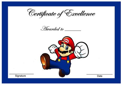 Super Mario Awards Kindergarten Language Activities, Game Mario Bros, Super Reader, Free Certificate Templates, Social Thinking, Printable Certificates, Letter Worksheets, Mario Birthday, Award Certificates