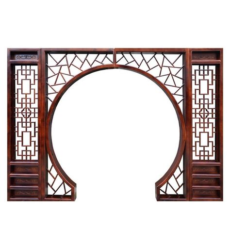 Chinese Partition Design, Chinese Partition, Round Doorway, Chinese Living Room, Moon Door, Asian Room, Chinese Motifs, Frame Living Room, Chinese Room