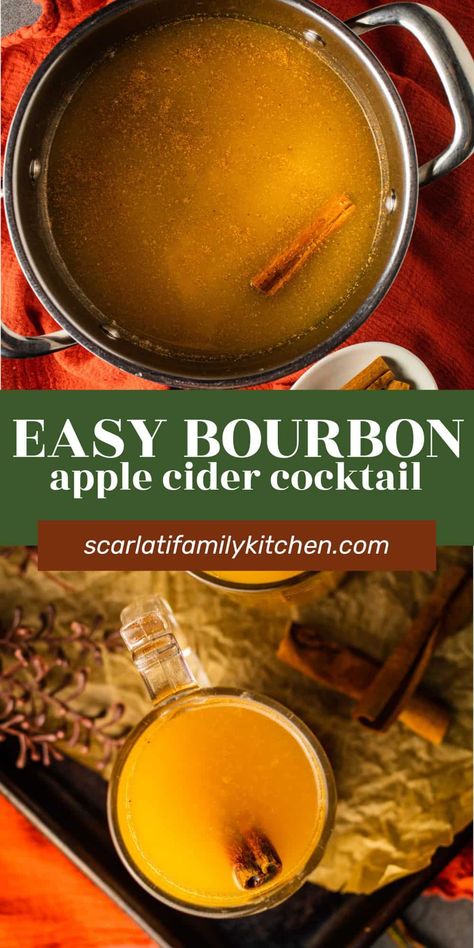 This easy bourbon apple cider cocktail recipe is the perfect drink for Fall. Served either hot or cold, this boozy apple cider drink is a great cocktail for a crowd. Boozy Apple Cider, Apple Cider Alcohol, Bachelorette Drinks, Hot Cider Recipes, Cocktail For A Crowd, Cider Drink Recipes, Apple Cider Whiskey, Hot Apple Cider Recipe, Cider Cocktail Recipes