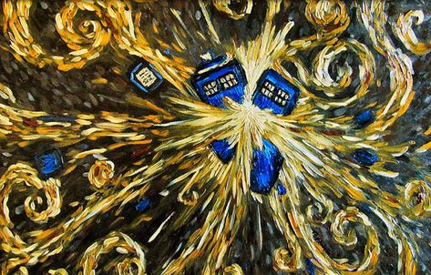 15 Pop Culture Riffs On Van Gogh Tardis Painting, Tardis Art, Doctor Who Wallpaper, David Tennant Doctor Who, Doctor Who Quotes, Doctor Who Art, Eleventh Doctor, Poster Room, Wibbly Wobbly Timey Wimey Stuff