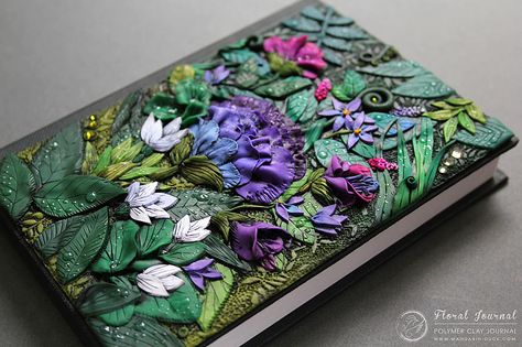 'Polymer clay' sounds like what cyborg golems are made from, but it’s actually the material Aniko Kolesnikova uses to make fantastic book covers. Polymer Journal, Polymer Clay Books, Diy Fimo, Fantasy Book Covers, Fimo Polymer Clay, Fairy Tale Books, Clay Wall, Handmade Book, Polymer Clay Projects