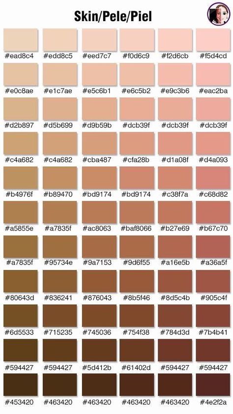 Skin Tone Chart, Skin Color Chart, Colors Code, Procreate Color Palettes, Drawing Resources, Skin Palette, Asian Skin Tone, Procreate Tutorials, Flat Color Palette