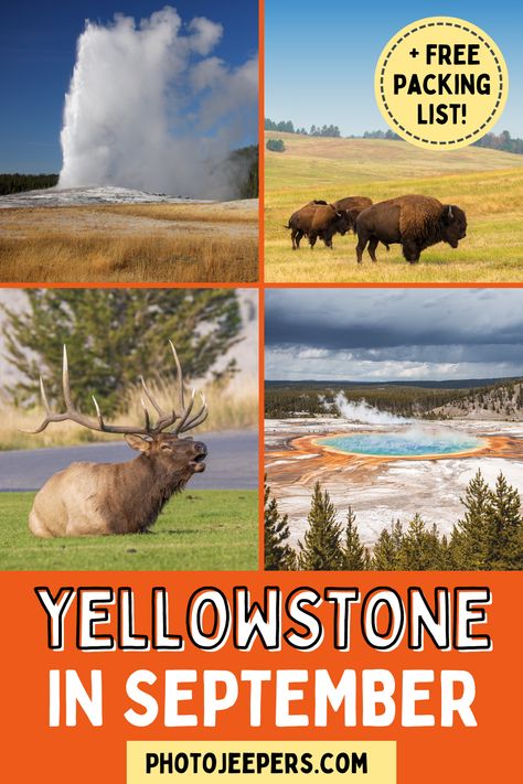 Yellowstone Packing List September, Yellowstone In September, Yellowstone Lodging, Yellowstone Vacation Planning, Yellowstone National Park Vacation, Wyoming Vacation, Yellowstone Vacation, Traveling Ideas, Yellowstone Trip