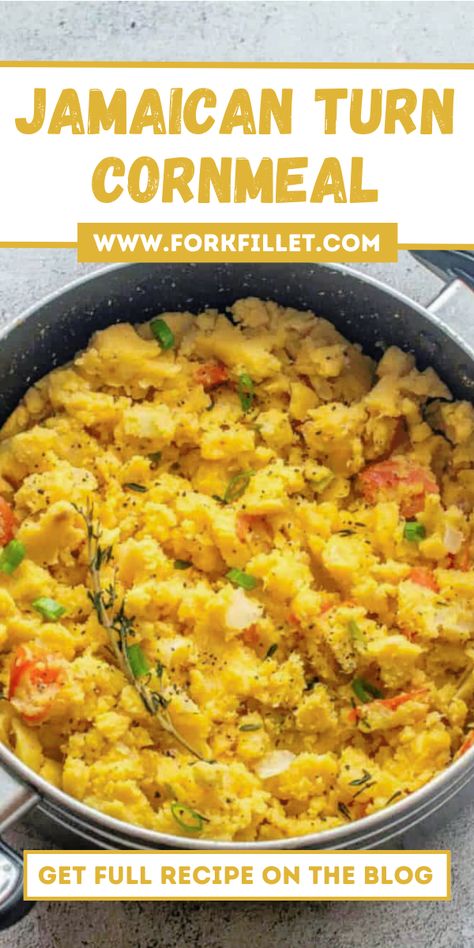 In this blog, I will share with you a Jamaican Turn Cornmeal Recipe that is extremely delicious. #JamaicanTurnCornmeal #Recipe Jamaican Turn Cornmeal Recipe, Turn Cornmeal Jamaican, Cornmeal Pudding Recipe Jamaican, Jamaican Cornmeal Porridge, Shabbat Dinner Recipes, Cornmeal Pudding, Jamaica Culture, Caribbean Dishes, Cornmeal Recipes