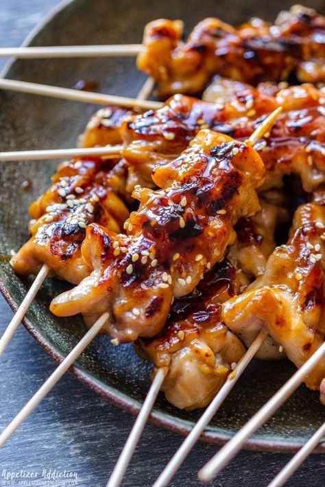 Chicken Kabobs In Oven, Kabobs In Oven, Skewer Recipes Appetizers, Teriyaki Skewers, Teriyaki Chicken Skewers, Grilled Chicken Kabobs, Chicken Skewer Recipe, Grilled Chicken Skewers, Skewer Appetizers