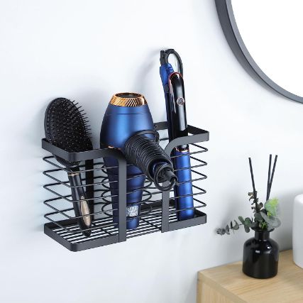 YIGII Hair Dryer Holder - Hair Tool Organizer 3-in-1 Blow Dryer Holder Adjustable Height, Bathroom Organizer Wall Mounted/Cabinet Door for Hair Dryers, Flat Irons, Curling Irons, Hair Straighteners Hair Dryer Organizer, Blow Dryer Holder, Under Cabinet Storage, Hair Dryer Stand, Wall Mounted Hair Dryer, Bathroom Holder, Hair Tool Organizer, Hair Tool, Hair Dryer Holder