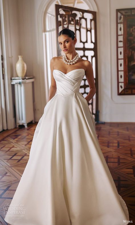 Weddinginspirasi.com featuring - wona 2025 bridal strapless sweetheart neckline clean minimalist a line ball gown wedding dress chapel train (23) mv -- WONÀ Concept 2025 Wedding Dresses #wedding #weddings #bridal #weddingdress #weddingdresses #bride #fashion #collection:Gemini #label:WONÁ #week:162024 #year:2025 ~ Wona Concept, Quinceanera Dresses Black, Quinceanera Dresses Red, A Line Ball Gown, Purple Quinceanera Dresses, Black Quinceanera Dresses, Red Quinceanera Dresses, Quinceanera Dresses Blue, 2025 Wedding