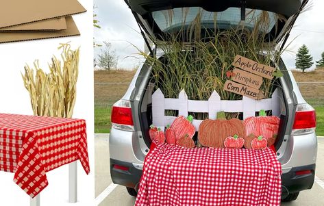 Farmers Trunk Or Treat, Fall Truck Or Treat Ideas, Trunk Or Treat Ideas For Cars Pumpkin Patch, Trunk Or Treat Not Scary, Trunk Or Treat Farmers Market, Trunk Or Treat Ideas Dollar Tree, Thrifty Trunk Or Treat Ideas, Garden Theme Trunk Or Treat, Trunk Or Treat Kits For Cars