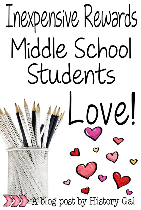 Ten inexpensive rewards for your middle school class. #byhistorygal #teachingtips #teachingmiddleschool Middle School Rewards, Middle School Classroom Management, Middle School Counseling, Substitute Teaching, Middle School Reading, School Management, Middle School Classroom, Middle School Teachers, Teaching Middle School