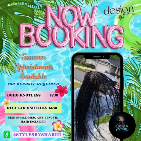 HUH? You said you BACK OUTSIDE? HUH? Summertime is HERE bookie!!! 🏝️👙🏄🏾‍♀️ HUHH? Are you READY? ⌚️ HUH? But is your hair done??? Did somebody say NOW BOOKING??? 🗓️ Tap In with @stylesbysharii._ 💇🏾‍♀️ for the HOTTEST DEALS this SUMMER ☀️🌊🌺 E-Flyer Design By: @designlikeari DM 📨 for ALL inquiries!!! #booksopen #nowbooking #canva #canvatips #canvatutorial #canvatipsandtricks #canvatemplates #eflyerdesign #braids #jaxhairstylist #duvalhairstylist #floridahairstylist #atlhairstylist #duvals... Braid Flyer Design, Canva Flyer Ideas, Hair Flyers Ideas, Braid Flyer, Junk Case, Hair Flyer, Hair Business, Small Business Advice, Now Booking