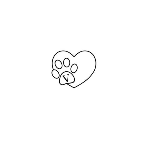 Tiny Pet Memorial Tattoo, Dog Paw Fine Line Tattoo, Fine Line Dog Paw Tattoo, Paw Print Tattoo With Initial, Dog Paw Tattoo Design, Dog Name Tattoo, Simple Dog Tattoo, Pet Portrait Tattoos, Heart Tattoos With Names