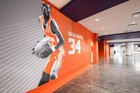 Sport Museum, University Interior, University Interior Design, Office Wall Design, Exterior Renovation, Environmental Graphic Design, Office Branding, Clemson University, Sports Wall