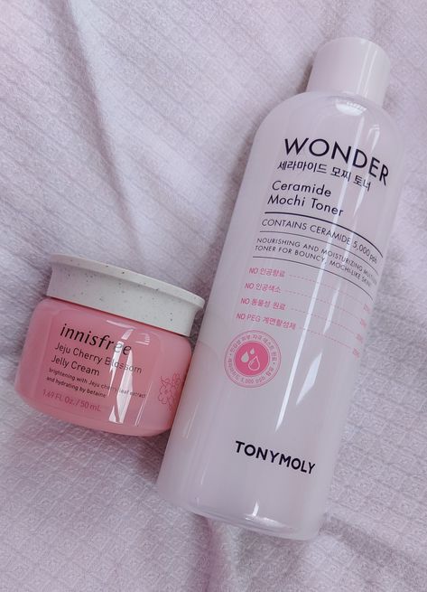 Tonymoly Skincare, Cherry Leaf, Jelly Cream, Brightening Cream, Tony Moly, Care Routine, Mochi, Skin Care Routine, Toner