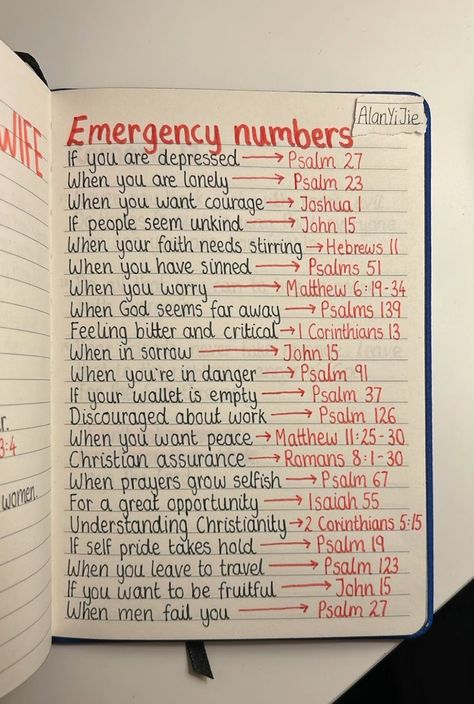 Emergency Numbers, Journal Bible Quotes, Learn The Bible, Study Topics, Motivational Bible Verses, Inspire Bible, Journal Inspiration Writing, Bible Study Topics, Bible Things