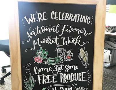 Check out new work on my @Behance profile: "National Farmer Market Week Board" http://be.net/gallery/112024501/National-Farmer-Market-Week-Board Farmers Market Sign, Farmer Market, Drawing Acrylic, Chalkboard Ideas, Market Sign, Farm Market, Hand Drawing, Chalk Art, Farmers Market