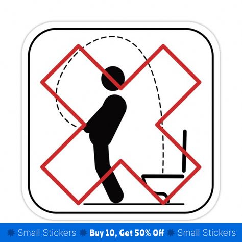 Buy "No Pee Trick Shots in Bathroom Toilet Joke Sign" by Maljonic as a Sticker How To Paint Behind A Toilet, Funny Toilet Signs, Toilet Pictures, Toilet Stickers, Trick Shots, Sign Sticker, Party Stickers, Toilet Sign, Stick Man