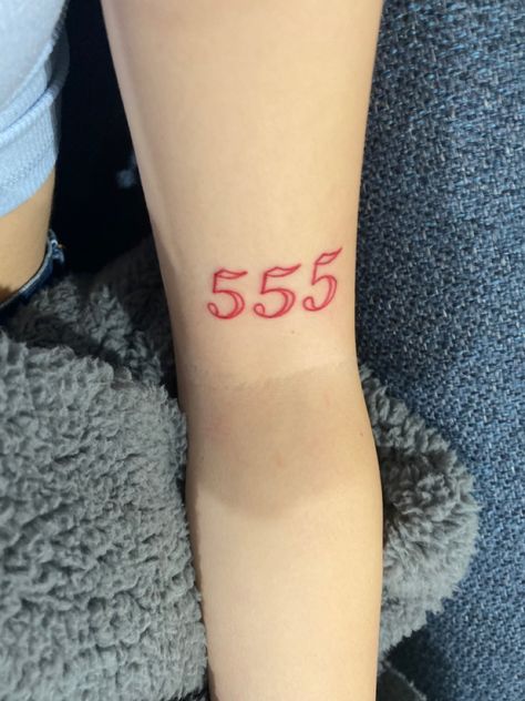 555 Tattoo Ideas, 555 Tattoo, Number Tattoo, Number Tattoos, Cute Small Tattoos, Simplistic Tattoos, S Tattoo, Tattoo Inspo, Flower Making