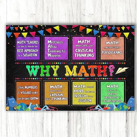 How cute is this Why Math Poster?!?!?! I need it! Check it out -- Why Math Poster Math Classroom Poster, Math Teacher Supplier, School Counseling Wall Art, Classroom Decor for Kindergarten, Preschool Middle School, Art Classroom Poster #mathclassroom #mathposter #whymath #math #mathteacher #classroomdecor #mathdecor Middle School Art Classroom, Counseling Wall Art, Math Classroom Posters, Art Classroom Posters, Wall Art Classroom, Middle School Classroom Decor, Fourth Grade Science, Math Posters, Math Classroom Decorations