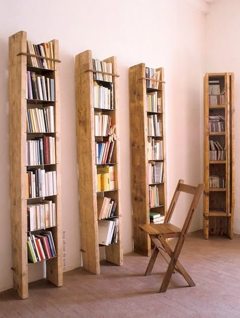 Bookshelves For Small Spaces, Narrow Bookshelf, Tall Bookshelves, Bookshelf Design, Design Del Prodotto, My New Room, Decoration Design, Bookshelves, Small Spaces