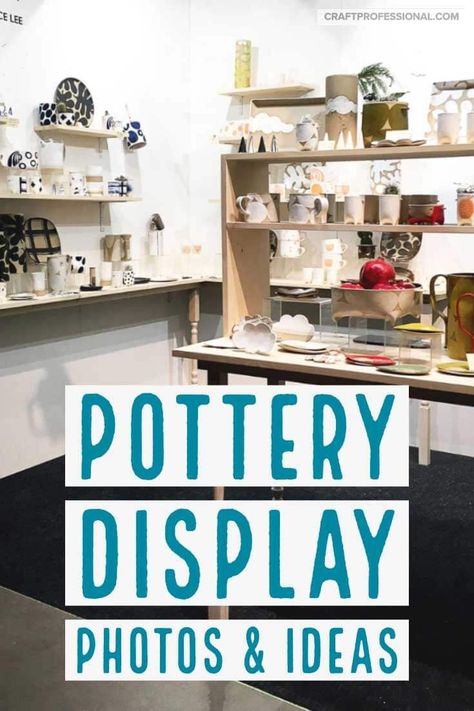 Pottery Display Ideas, Pottery Booth Display, Clay Display, Altered Pottery, Art Fair Booth, Flea Market Booth, Pottery Sale, Stall Display, Craft Show Booths