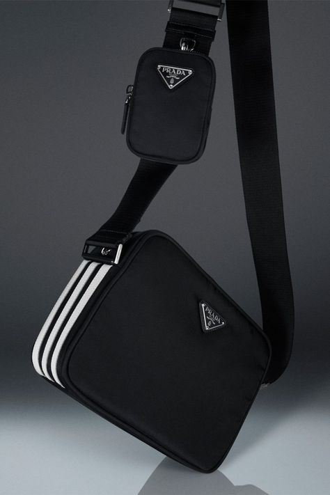 Men Designer Bag, Prada Mens Bag, Prada X Adidas, Man Bags Fashion For Men, Prada Bag Men, Men’s Bags, Tas Prada, Adidas Collaboration, Prada For Men