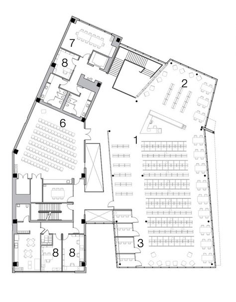 District of Columbia Public Library / The Freelon Group Architects School Library Floor Plan, Library Design Architecture Plan Layout, Public Library Architecture, Library Layout, Library Floor Plan, Public Library Design, Library Plan, مركز ثقافي, Architecture Drawing Plan