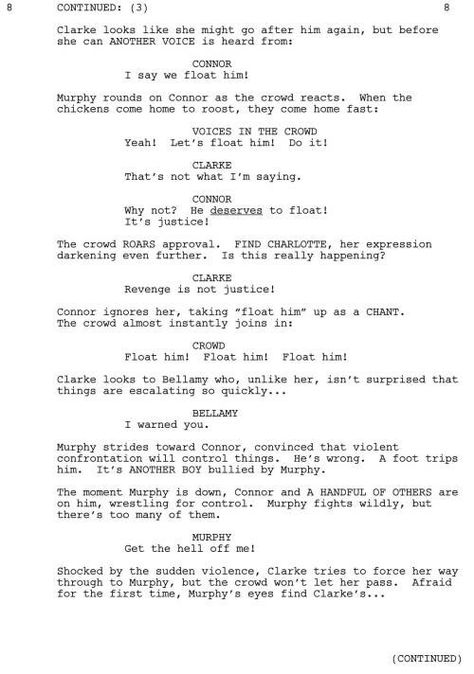 Bellarke- The 100 Script-1x4 Acting Scripts To Practice Two People, Voice Acting Script, Acting Scripts To Practice, Practice Acting, Acting Monologues, Acting Scripts, Writers Room, Poems Deep, Screenwriting Tips