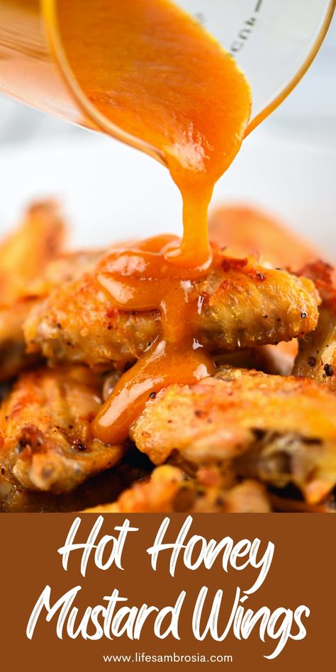 Keto Hot Honey Chicken, Spicy Honey Mustard Sauce, Hot Honey Wings Recipes, Hot Honey Wing Sauce, Hot Honey Mustard Wing Sauce, Mustard Wings Recipe, Hot Honey Mustard Chicken, Hot Honey Chicken Wings, Honey Chicken Wings Recipe