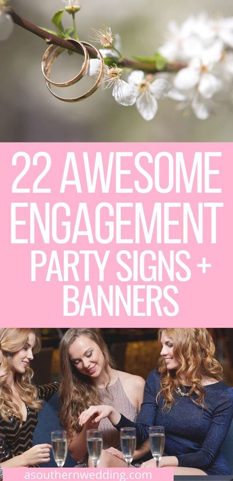 Make your special event pop with these 22 amazing engagement party signs and banners! What better way to customize and define your engagement party space? #engagement #engagementparty #engagementpartysign #engagementpartysigns #engagementpartydecor #engagementpartybanners #engagementpartyideas#engagementpartydecorations Back Drop Engagement Party, Table Decor For Engagement Party, Engagement Parties Decorations, Engagement Party Banner Ideas, Engagement Party Fun Ideas, Cricut Engagement Party Decorations, Inexpensive Engagement Party Ideas, Engagement Party Ideas Decorations Home, Engagement Party Quotes