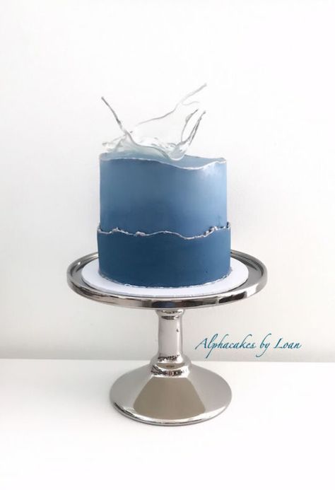 Splash Cake Ideas, Splash Cake, Buttercream Cake Designs, Artist Cake, Ocean Cakes, Decorating Frosting, Crystal Cake, Cake Buttercream, Modern Cakes