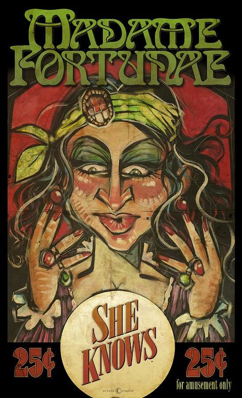 Circus Fortune Teller, Fortune Teller Poster, Vintage Fortune Teller, Haunted Carnival, Circus Posters, Circus Vintage, Vintage Circus Posters, Ballet Body, Creepy Carnival