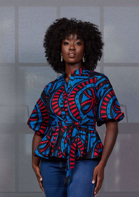 African Print Blouses For Women, Liberian Clothing, African Blouses Peplum Tops, Ankara Blouses For Women, African Blouses For Women, Ankara Blouse Styles, Ankara Tops Blouses, Ankara Blouses, Modern African Clothing