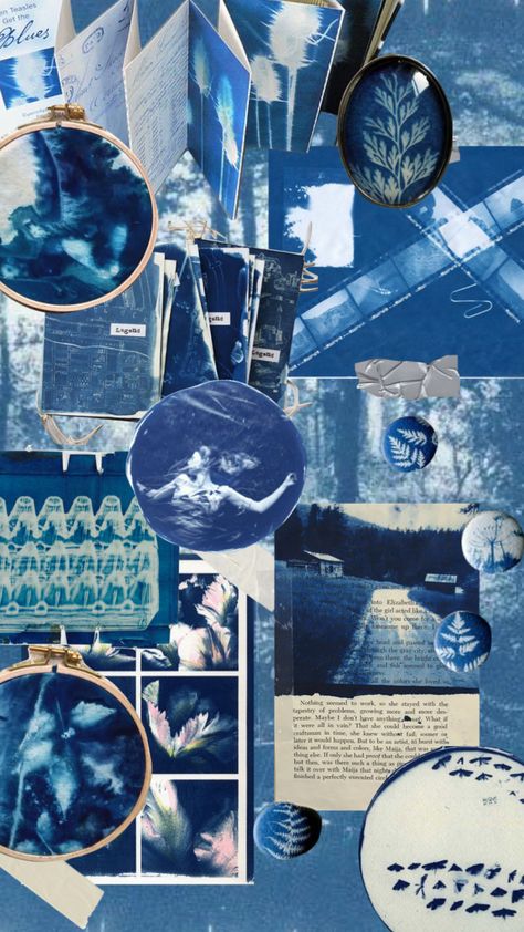 #cyanotype#sunprints#cyanotypes#blue#collage#photography Cyanotype Collage, Collage Photography, Photography Sketch, Collage Project, Blue Collage, A Level Art, Natural Forms, Crafting Ideas, Digital Collage