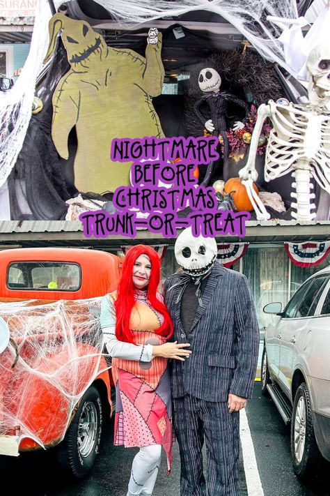 Nightmare Before Christmas Trunk or Treat | Tonya Staab Nightmare Before Christmas Trunk Or, Nightmare Before Christmas Trunk Or Treat, Nightmare Before Christmas Trunk, Christmas Trunk Or Treat, Trunk Or Treat, Jack Skellington, Cool Costumes, Nightmare Before, Nightmare Before Christmas