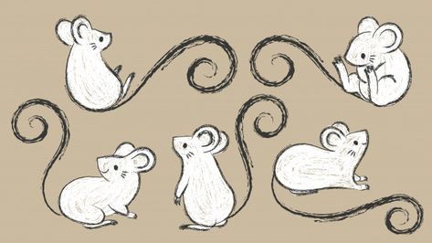 Mice Art Illustration, Cartoon Mouse Drawing, Mouse Illustration Drawing, Cute Rat Drawings, Cute Mouse Drawing, Line Character, Mouse Sketch, Mouse Character, Mouse Illustration