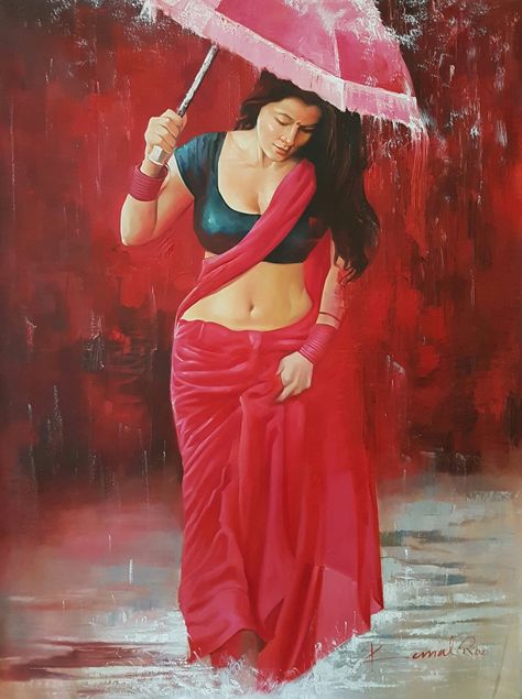 Kamal RAO ✿ | Catherine La Rose ~ The Poet of Painting Greg Olsen, Kate Smith, Indian Women Painting, Indian Art Gallery, Bo Bartlett, Afrikaanse Kunst, Female Art Painting, Edvard Munch, Indian Paintings