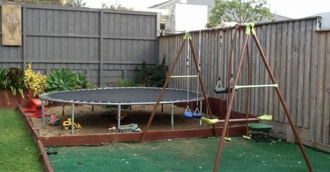 What to use as trampoline base | Hometalk Amazing Landscaping Ideas, Backyard Trampoline, Teen Bedroom Designs, Childs Play, Two Boys, Backyard Play, What To Use, Backyard Retreat, Backyard Garden Design