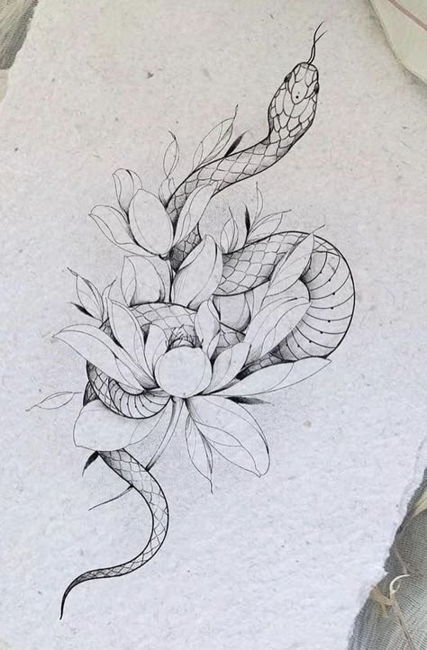 Snake And Flowers Tattoo, Tattoo Avant Bras, Zwilling Tattoo, Spiritual Tattoo, Cobra Tattoo, Flores Tattoo, Symbolic Meanings, Snake Tattoo Design, Spiritual Tattoos