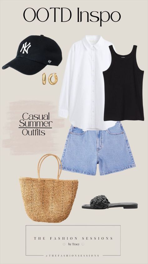 Summer Outfit Lookbook, Business Casual Trip Outfits, Summer Fashion Outfits 2023, Black Button Down Shirt Outfit Summer, Summer Outfits 2023 For Work, Puffy Blouse Outfit, Nanny Outfit Ideas Summer, Nyc Summer Outfits 2023, Denver Summer Outfits