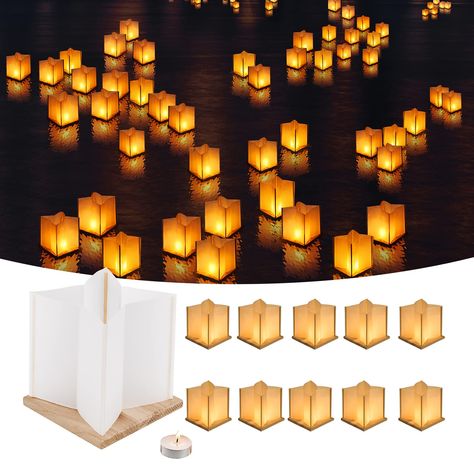 Floating Pool Candles, Floating Water Lanterns, Candles Outdoor, Floating Pool Lights, Wedding Pool Party, Paper Lantern Lights, Floating Lanterns, Paper Candle, Floating Candle